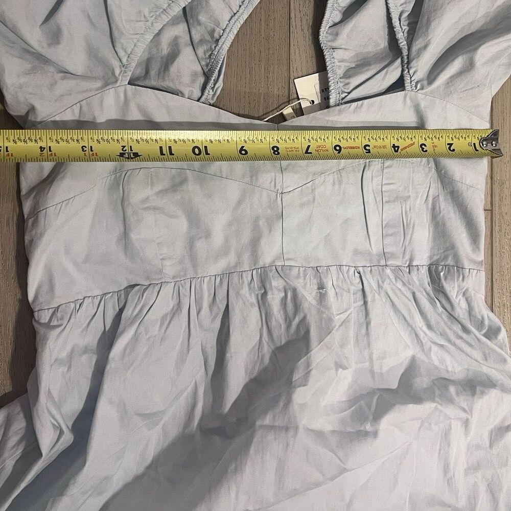 NEW Sim & Sam Dress Light Blue Puff Short Sleeve Babydoll Cottagecore M Medium - Picture 5 of 9